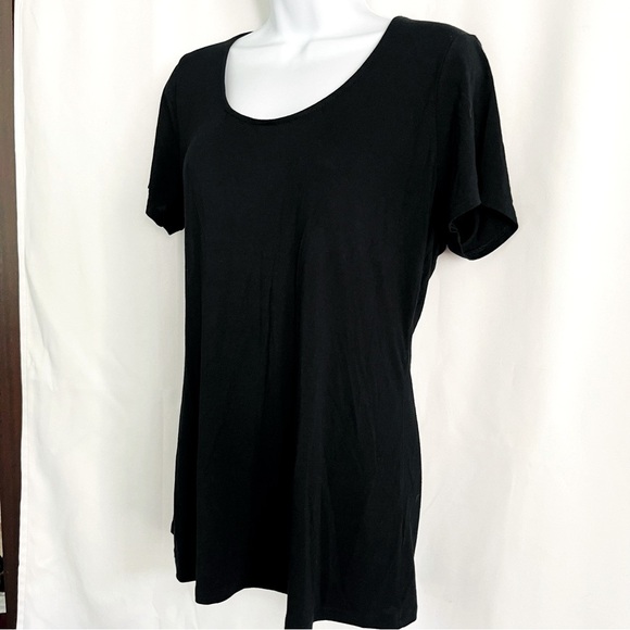 Black Shirt with Crochet Corset Tie Back - Picture 3 of 5